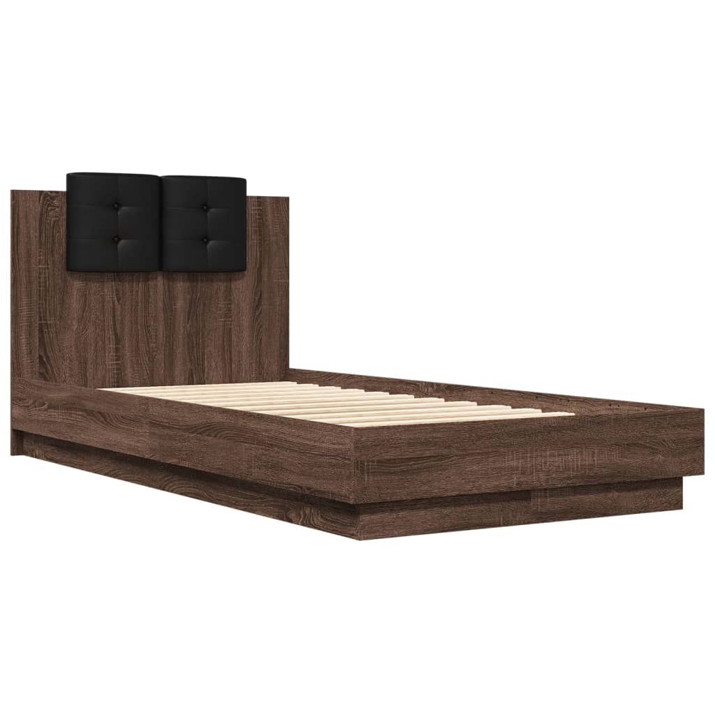 Bettgestell mit Kopfteil Grau Sonoma 180x200 cm Holzwerkstoff