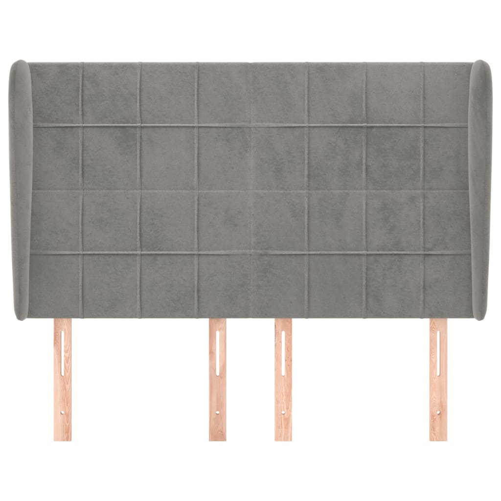 Kopfteil mit Ohren Dunkelblau 93x23x78/88 cm Samt