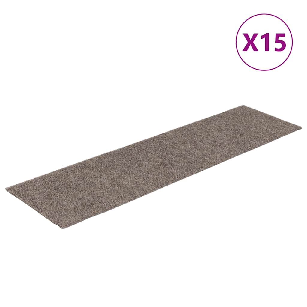 Stufenmatten Selbstklebend 15 Stk. 60x25 cm Hellbraun Rechteckig