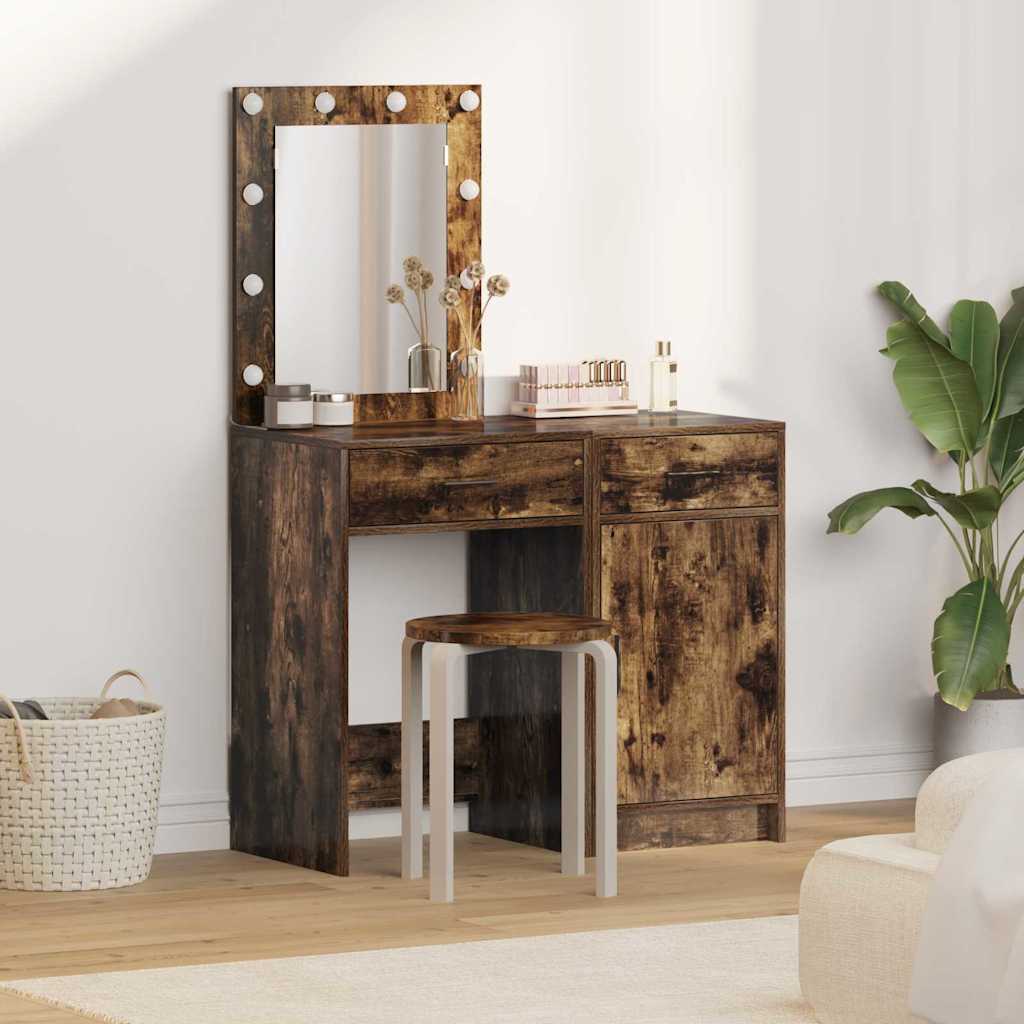 Schminktisch mit Tür 2 pcs Weiß 50 x 41 x 135 cm Holzwerkstoff