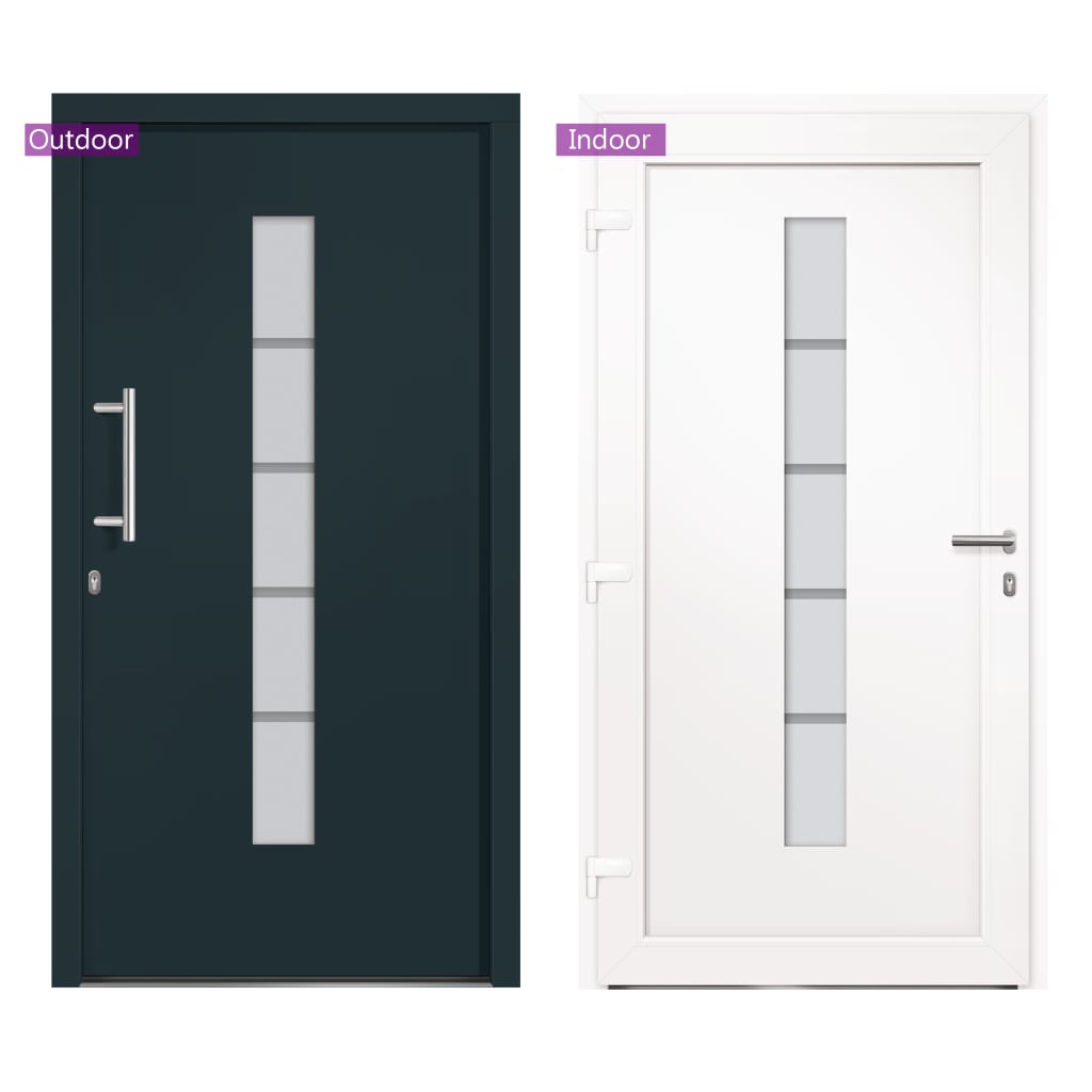 Haustür Aluminium und PVC Weiß 100x210 cm