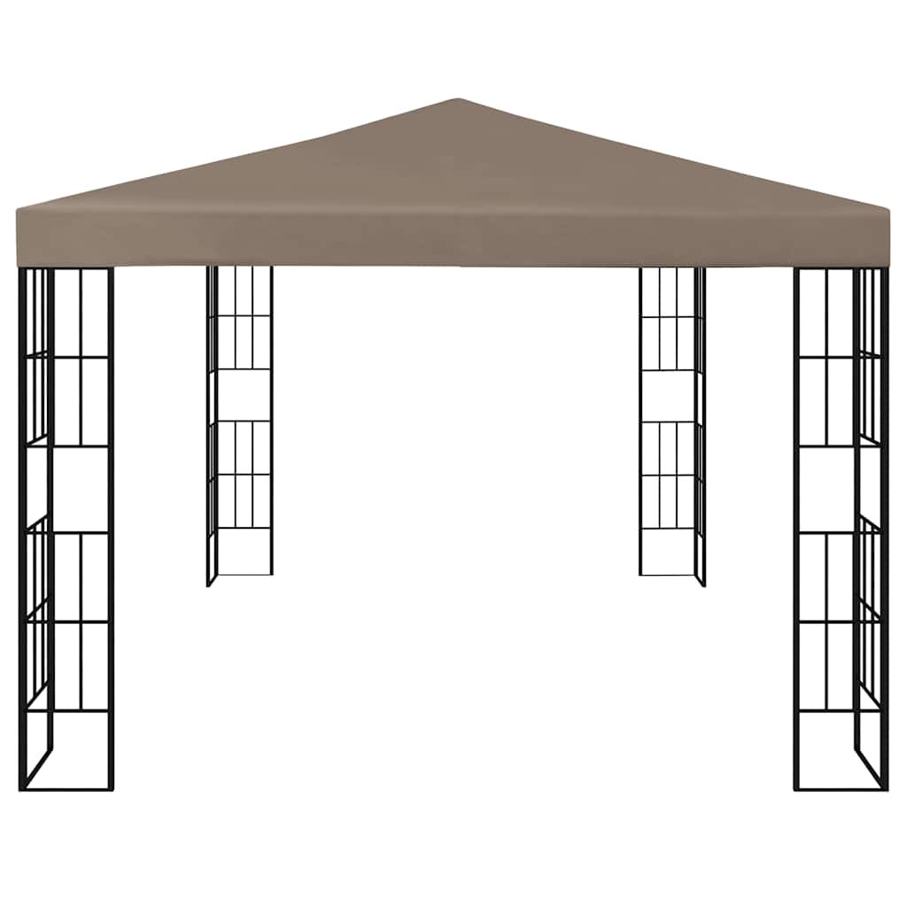 Pavillon mit LED-Lichterkette 3x3 m Taupe