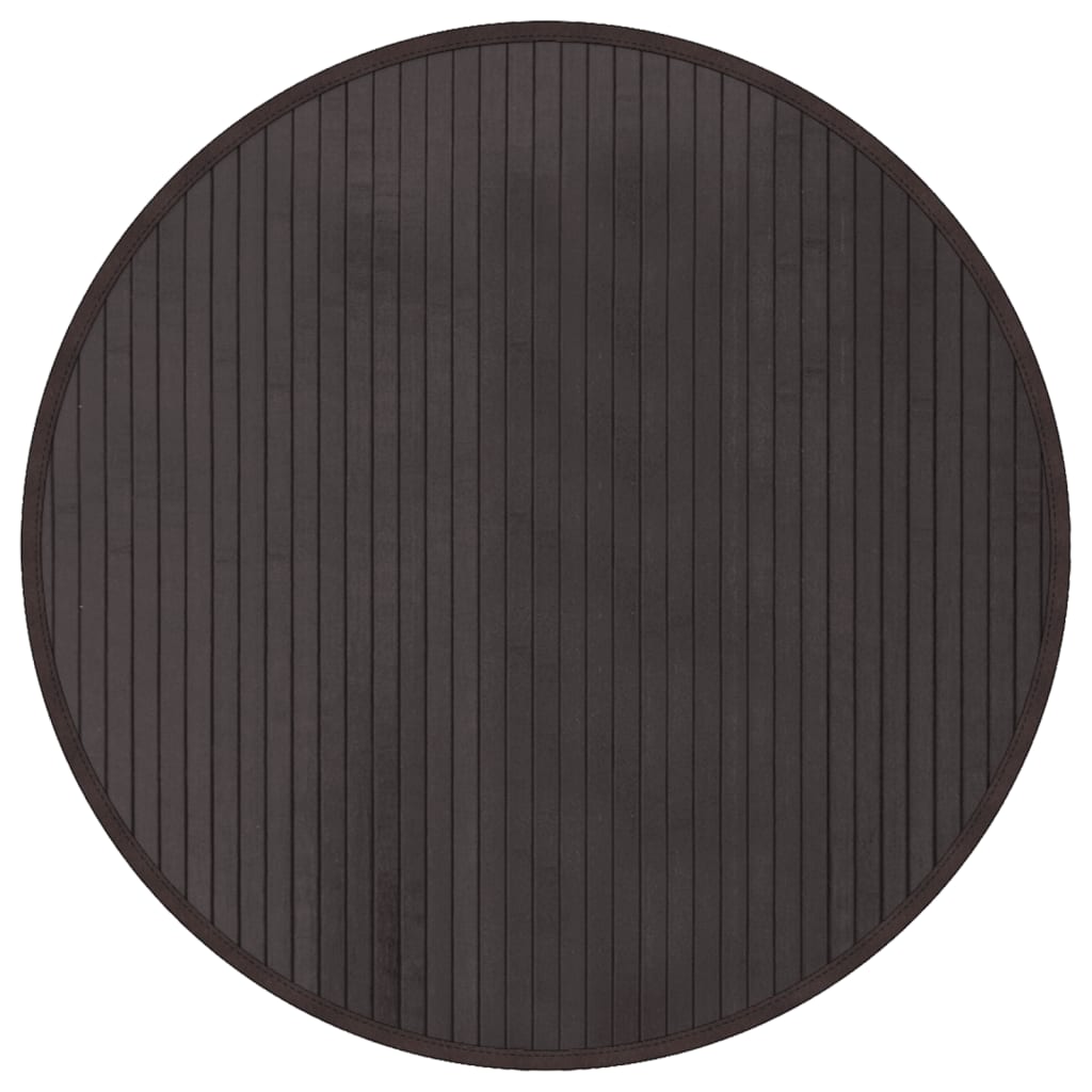 Teppich Rund Schwarz 60 cm Bambus