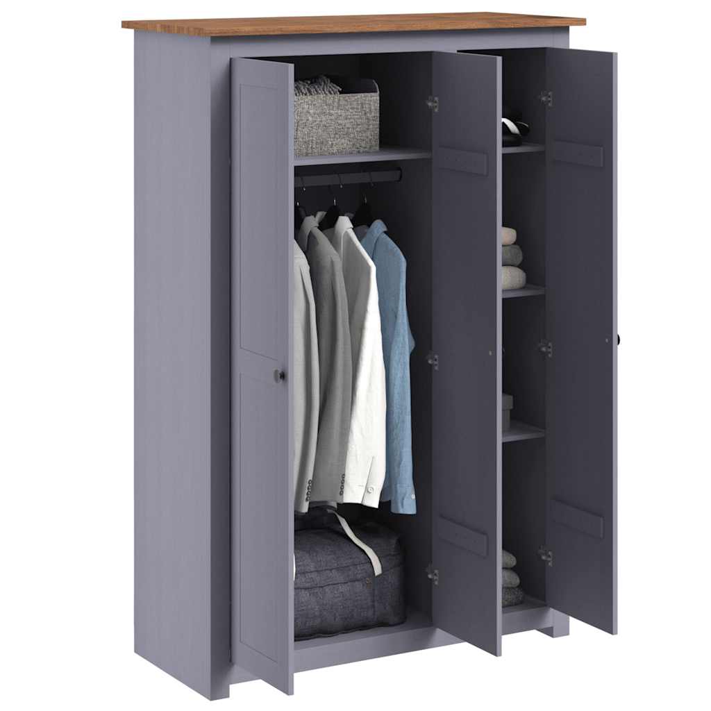 Kleiderschrank 3-Türig 118×50×171,5 cm Kiefer Panama Serie