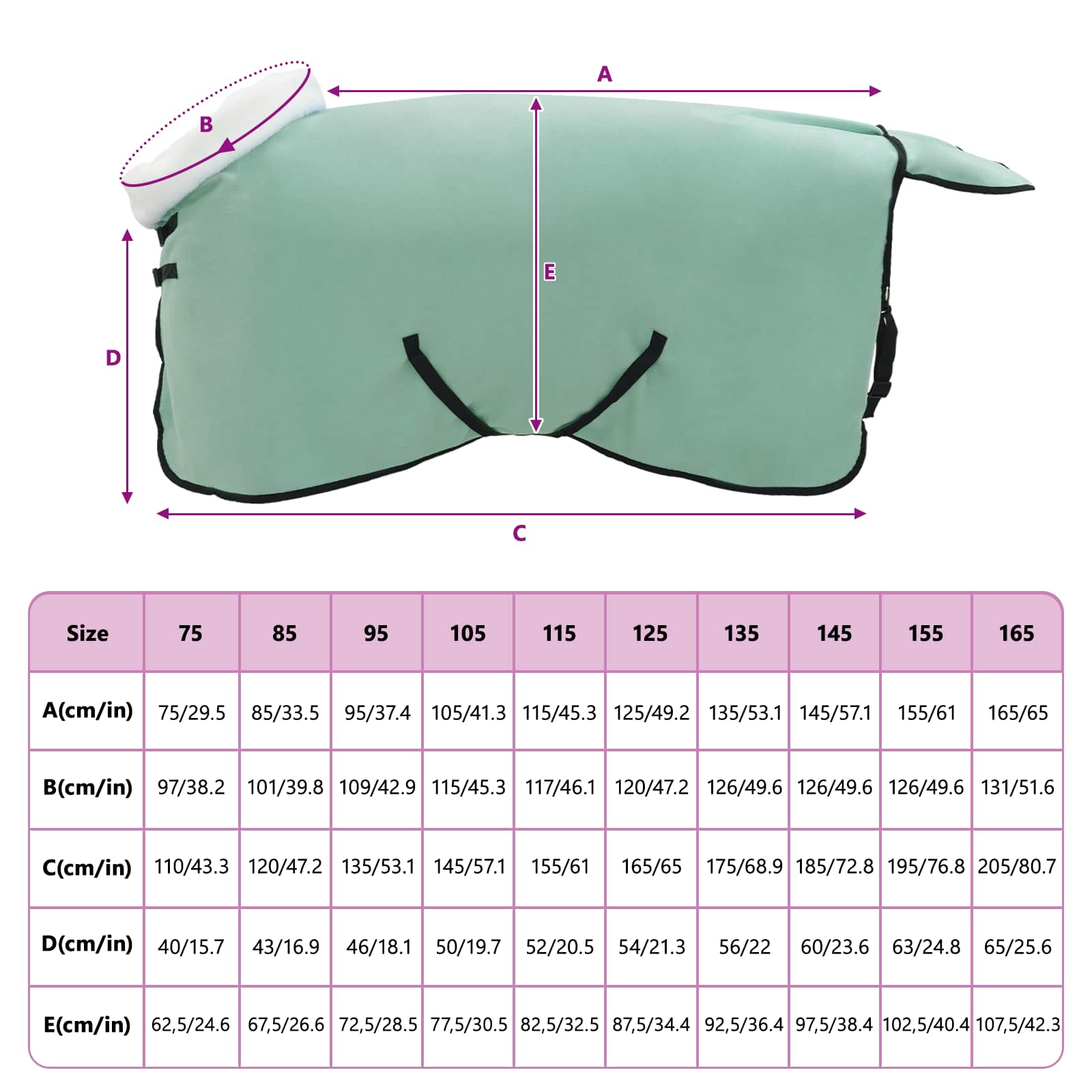 Pferdedecke Volles Aqua 75 cm Polarfleece
