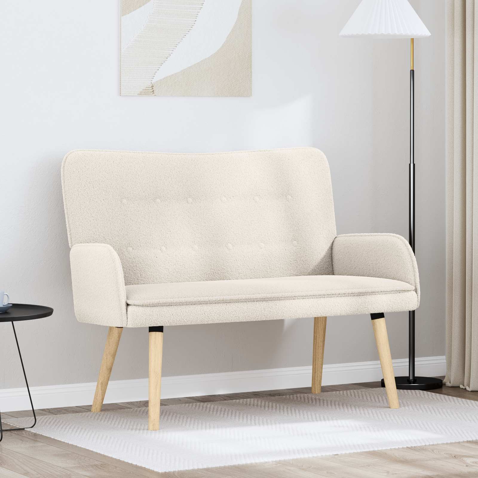 2-Sitzer Sofa Hellgrau 115 x 61 x 87 cm Bouclé