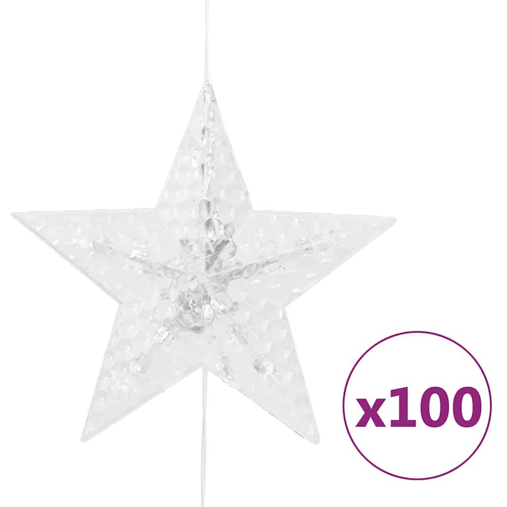 LED Sternenvorhang Lichterkette 200 LED Kaltweiß 8 Funktionen