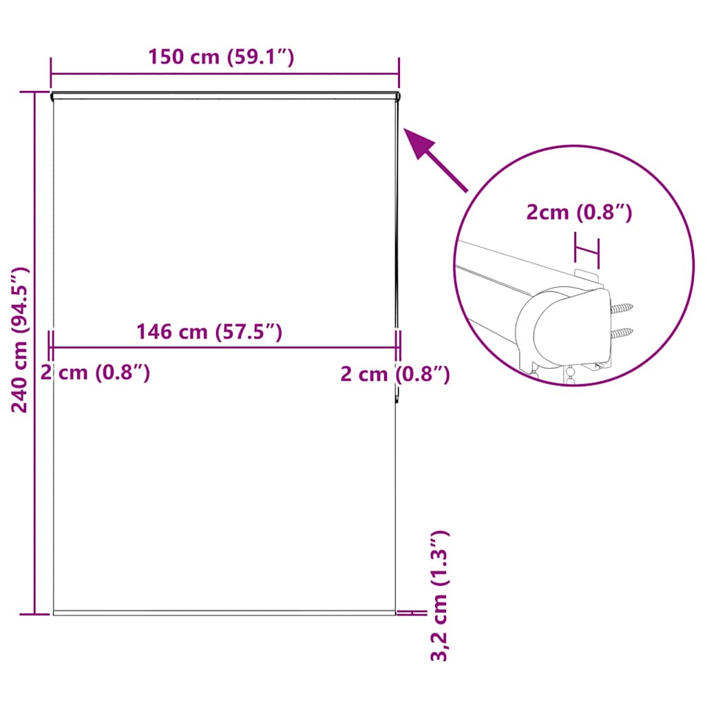 Duschrollo 60x240 cm Stoffbreite 56 cm