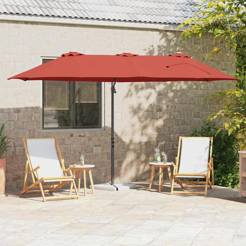 Sonnenschirm Sand 372 x 198 x 243 cm Polyester und Aluminium