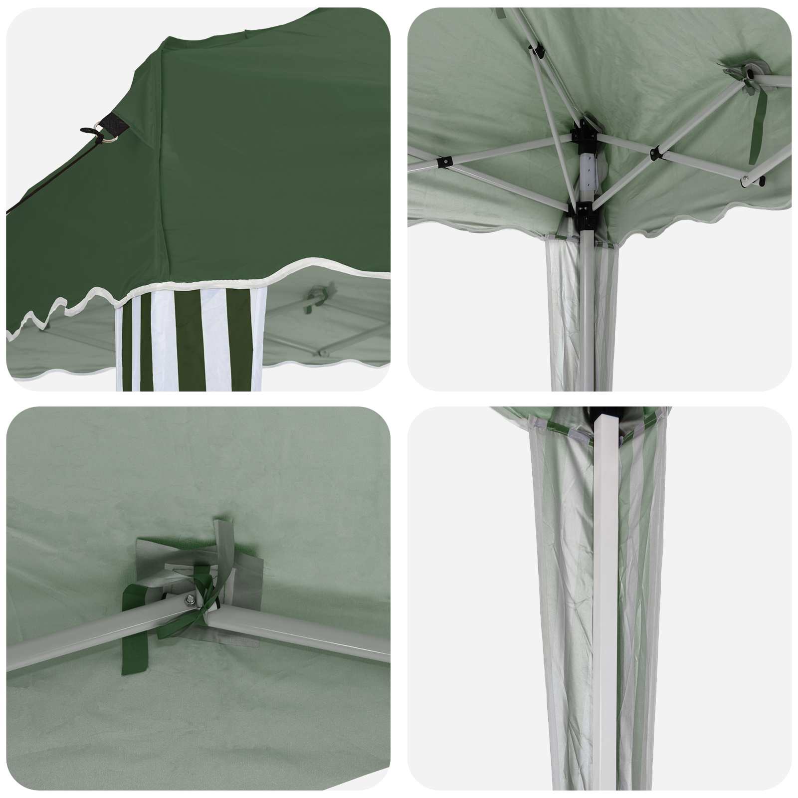 Pop-up Partyzelt 288 x 288 x 245 cm Creme Oxford-Stoff