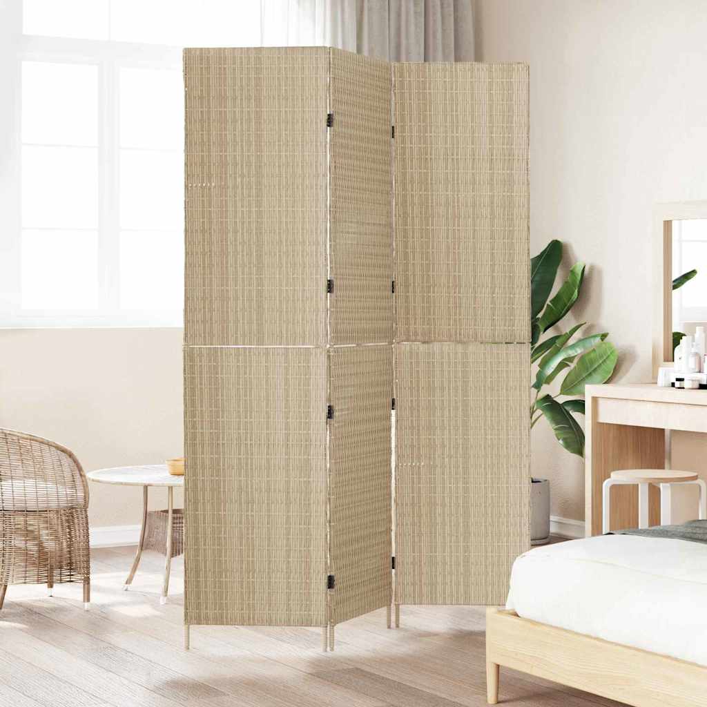 Raumteiler Schwarz 146 x 180 cm Poly-Rattan