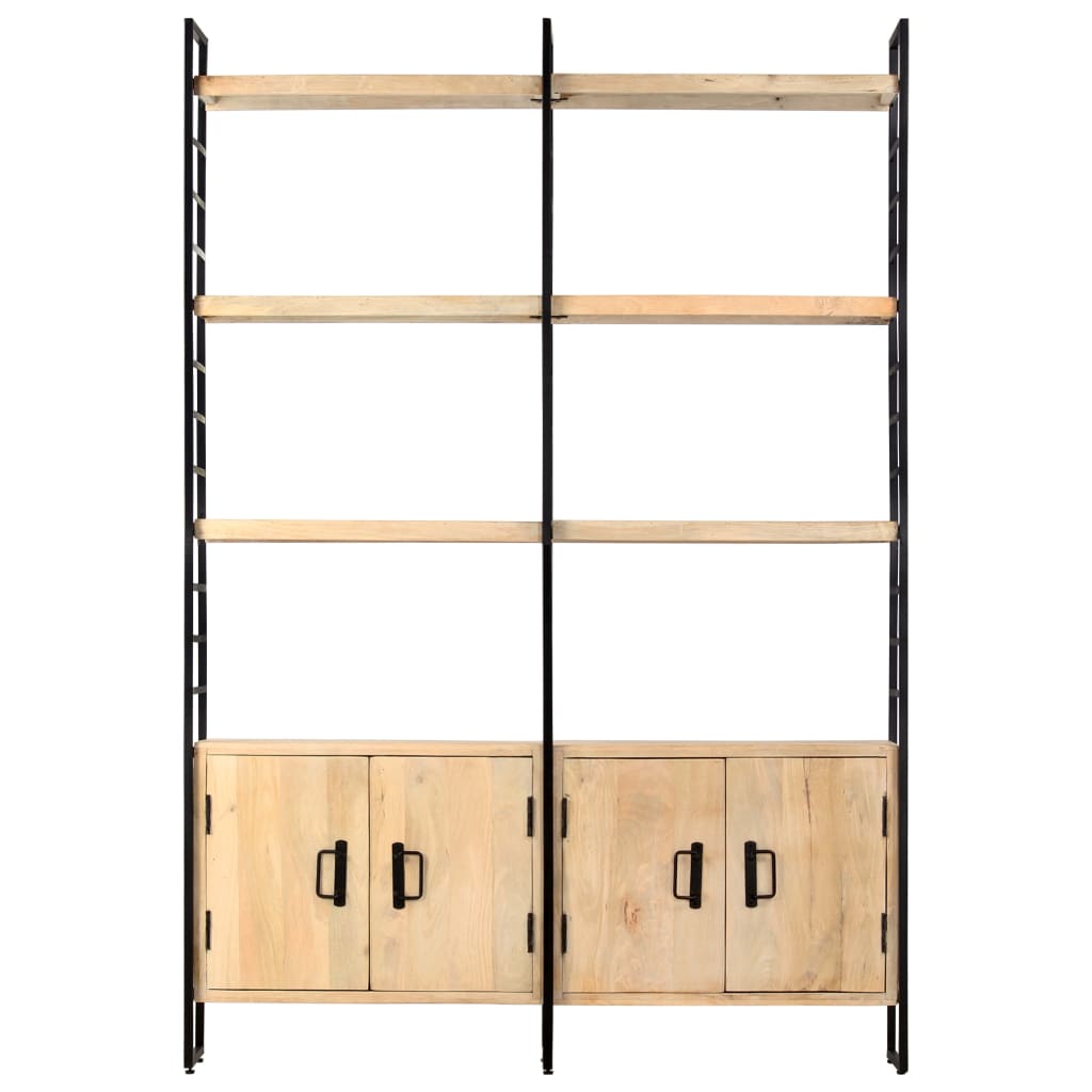 Bücherregal 4 Ebenen 124x30x180 cm Altholz Massiv