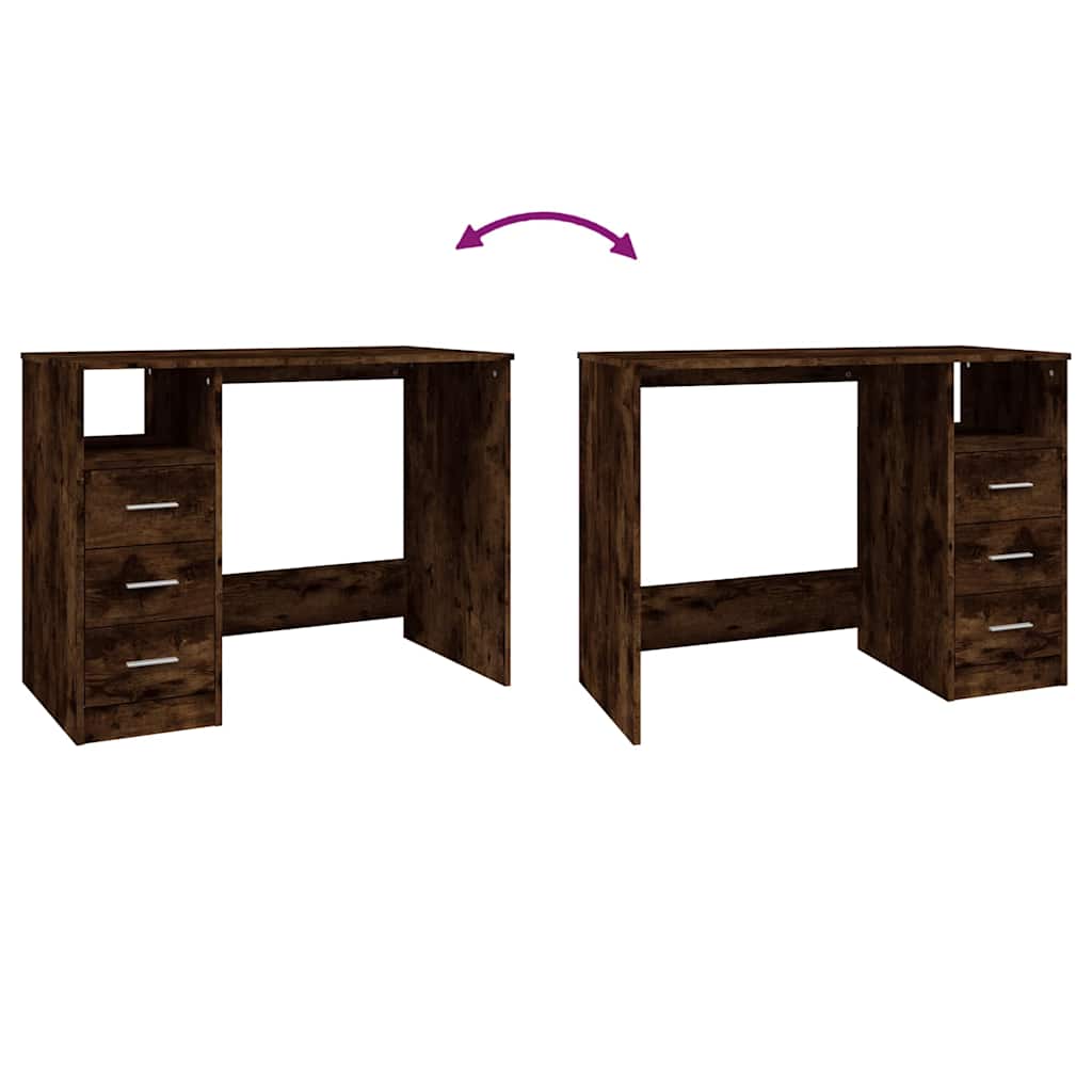 Schreibtisch mit Schubladen Weiß 102x50x76 cm Holzwerkstoff