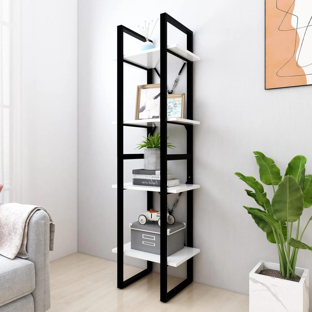 Bücherregal 2 Fächer Weiß 40x30x70 cm Holzwerkstoff