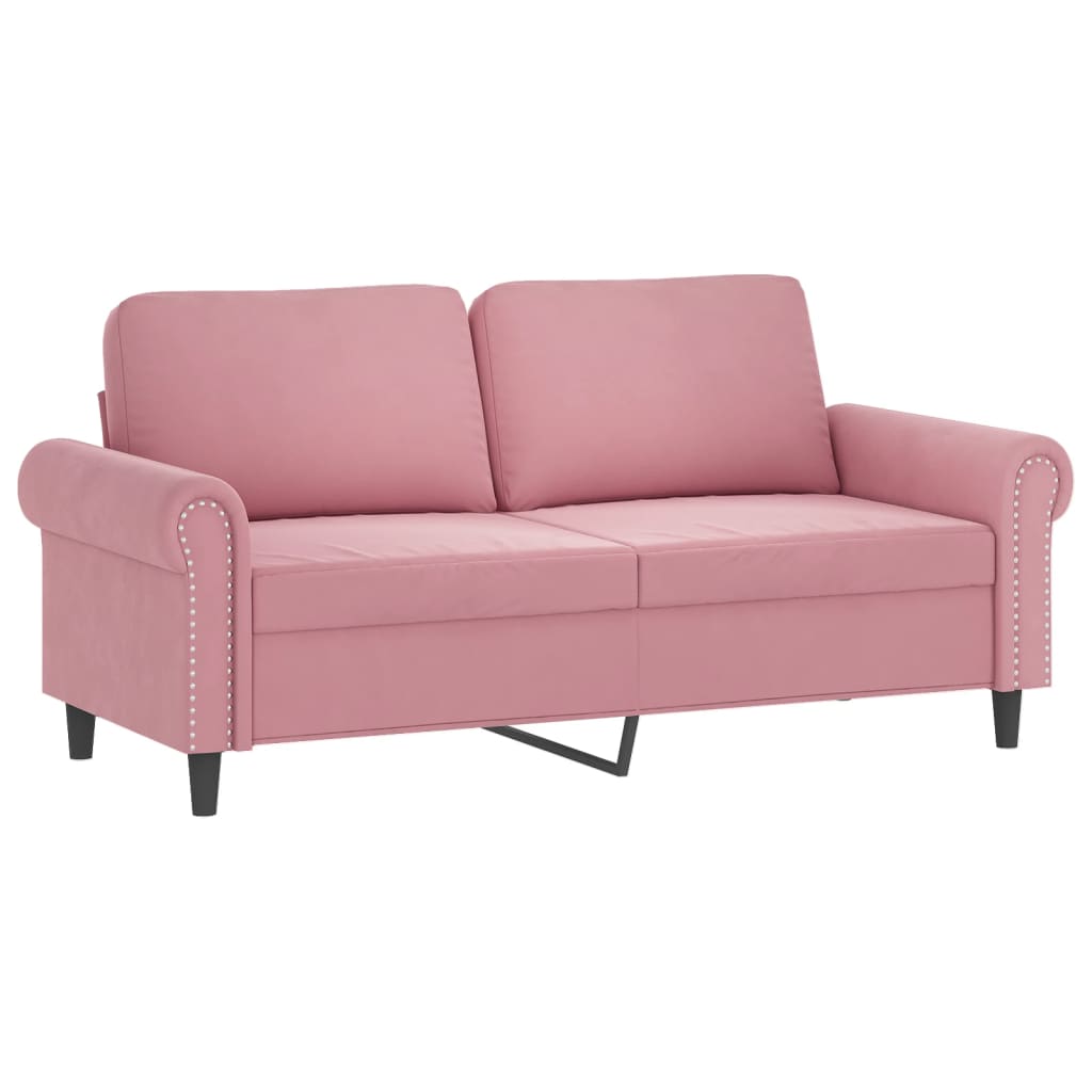 2-Sitzer-Sofa mit Zierkissen Dunkelgrün 120 cm Samt