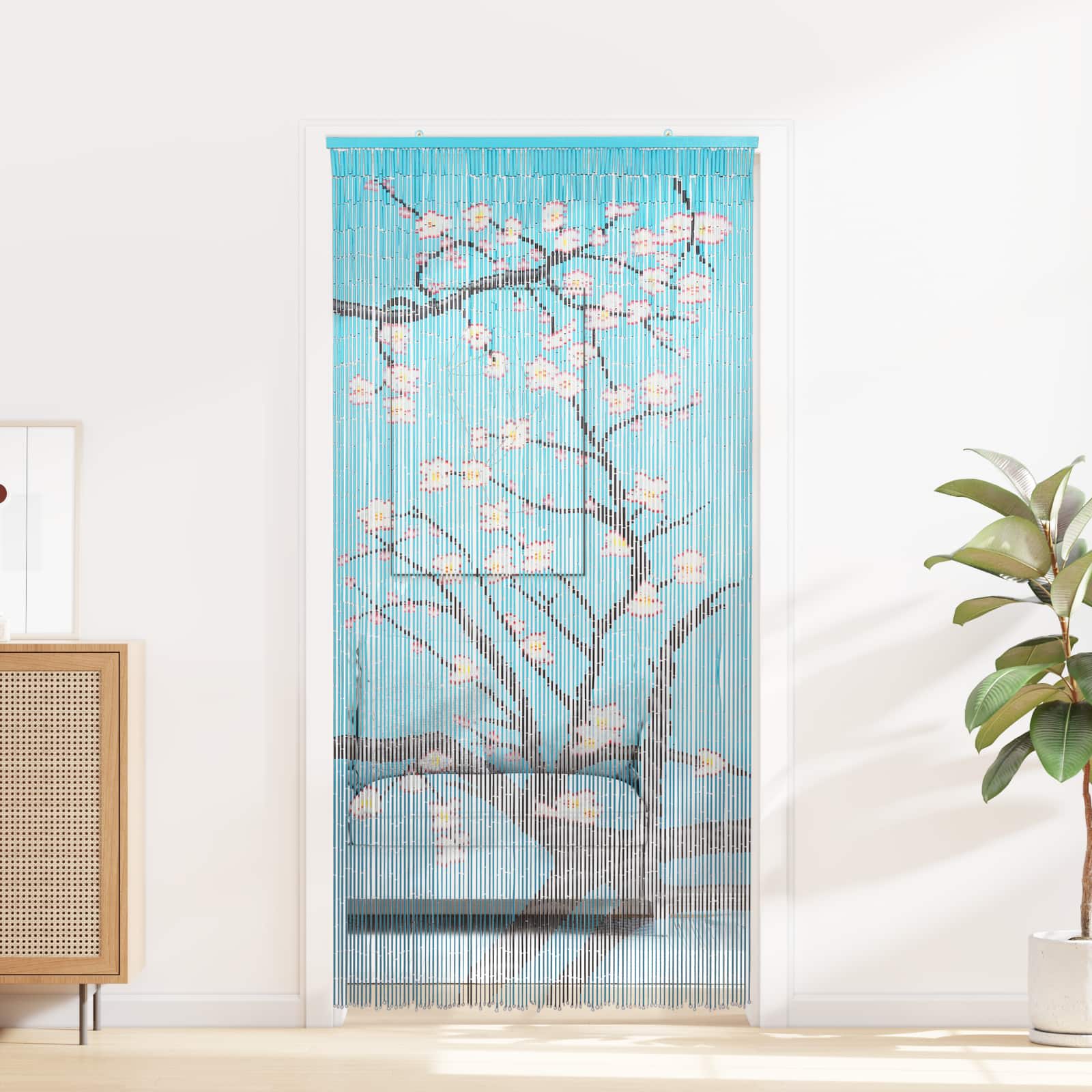 Insekten-Türvorhang Bambus Druck 90x220 cm Bambus