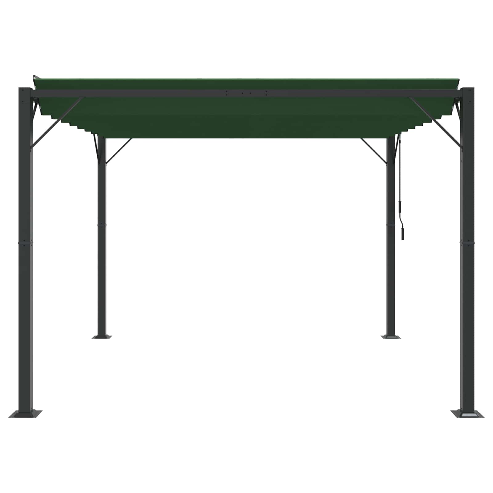Pergola mit Lamellendach 3x3 m Creme Stoff und Aluminium