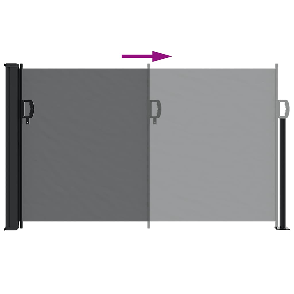 Seitenmarkise Ausziehbar Schwarz 100x300 cm