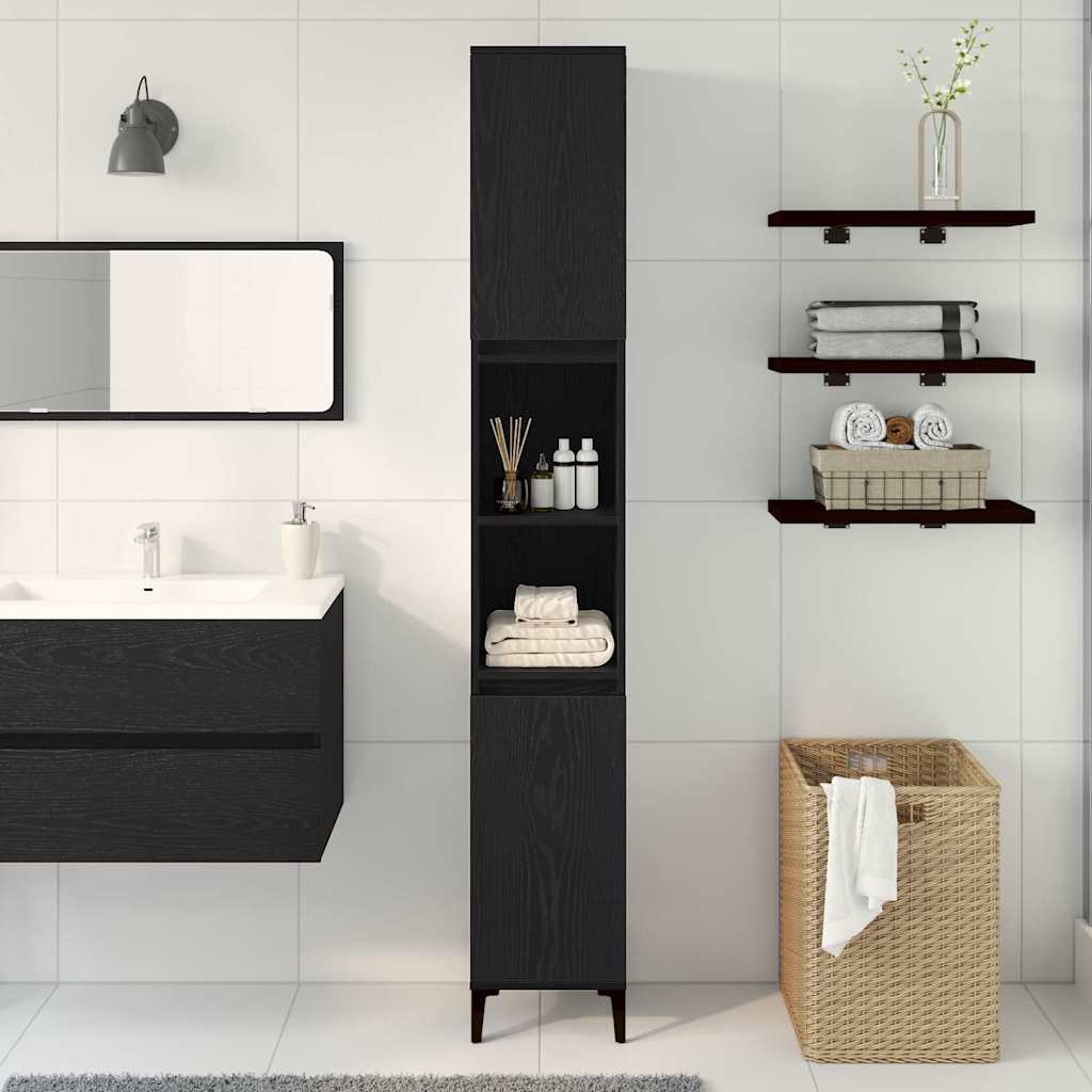 Badschrank Weiß 30x30x190 cm Holzwerkstoff