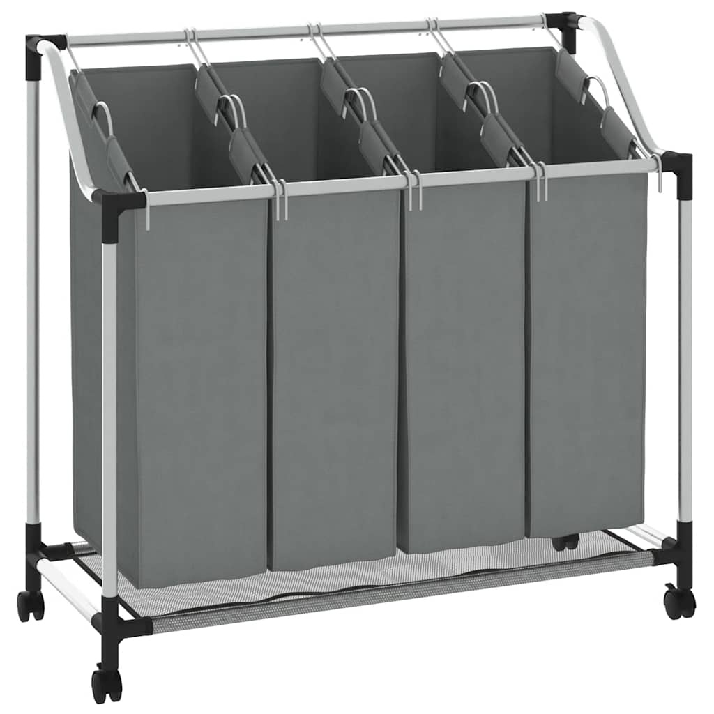 4 Fächer Schwarz Wäschesortierer
