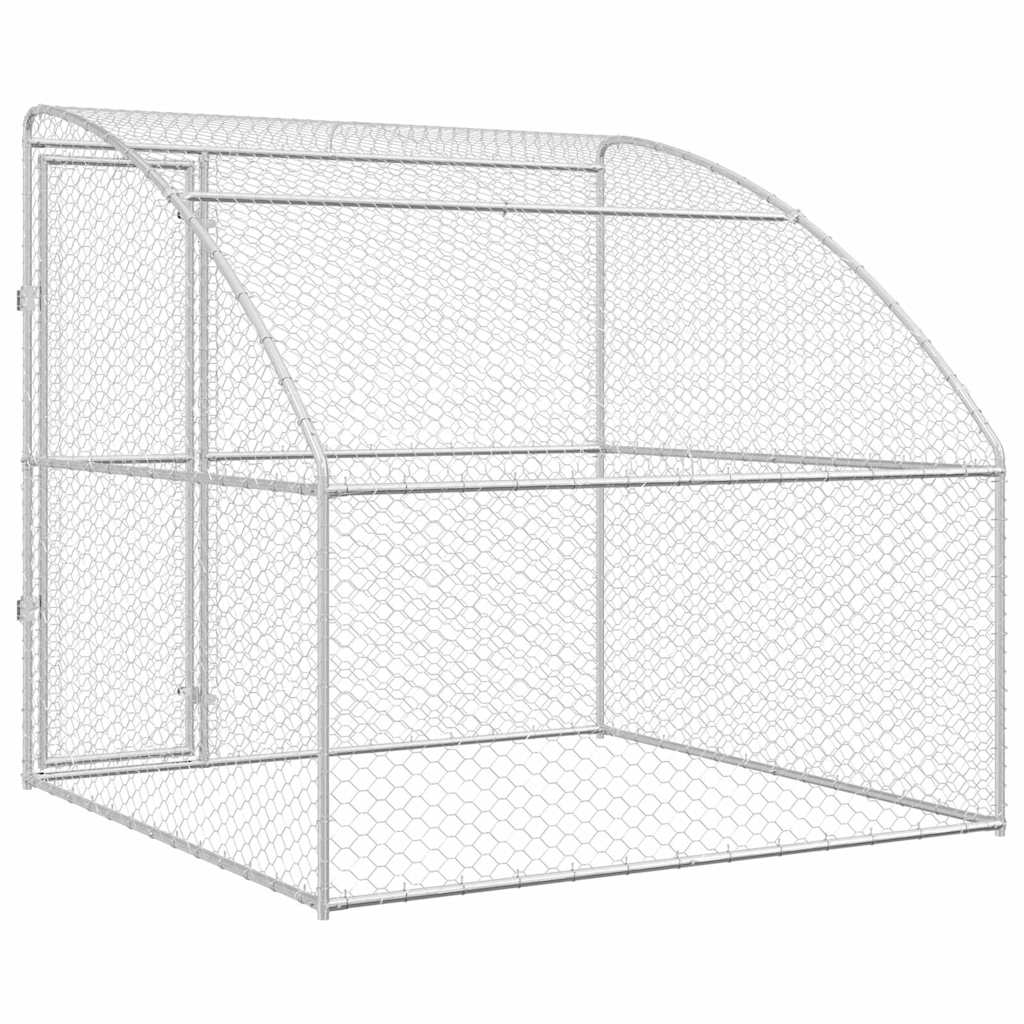 Hundekäfig 2 pcs Silber 4 x 2 x 2 m Verzinkter Stahl