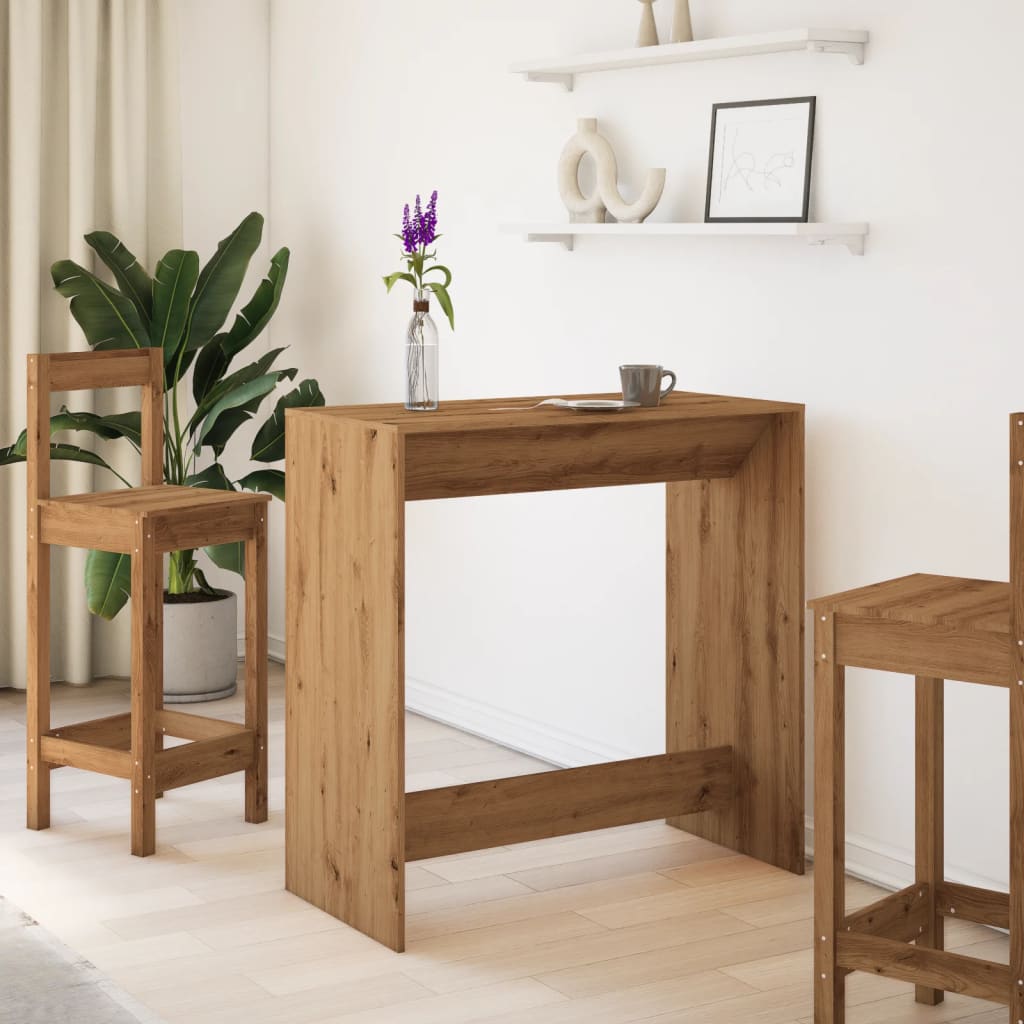 Bartisch Schwarz Eichen-Optik 102 x 50 x 103,5 cm Holzwerkstoff