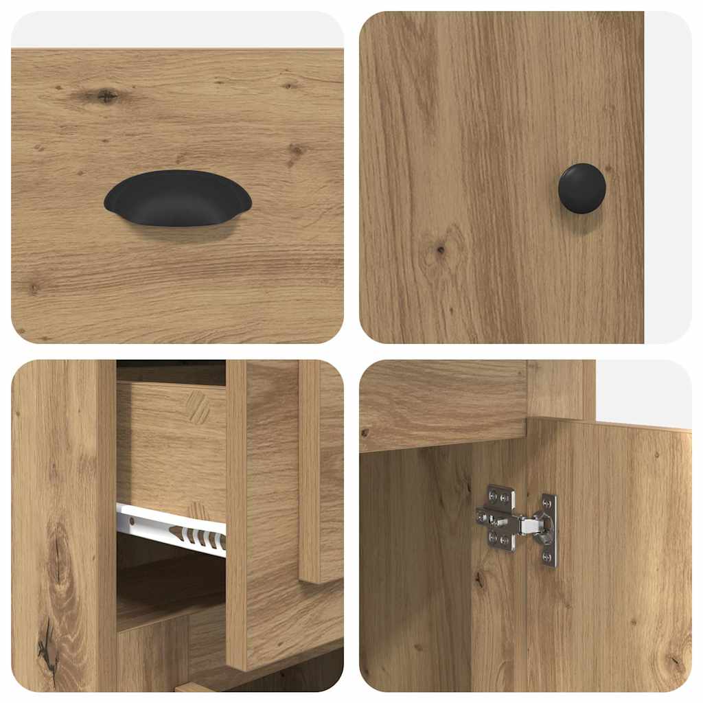 Beistellschrank mit Schublade Weiß 40x50x75 cm Holzwerkstoff