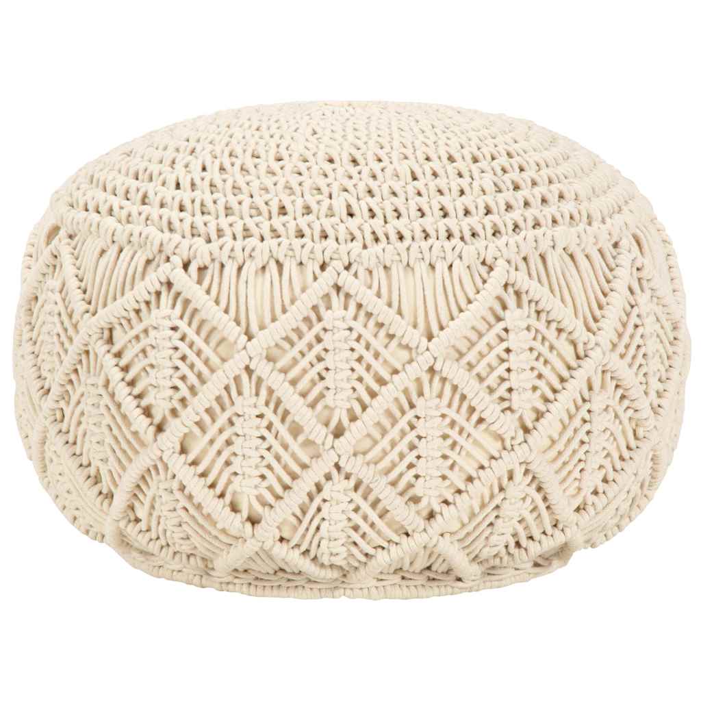 Makramee Sitzpuff Handgefertigt 45x30 cm Baumwolle