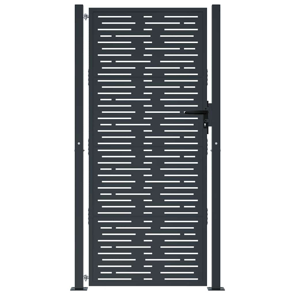 Gartentor Anthrazit 100x175 cm Stahl Quadratisches Design