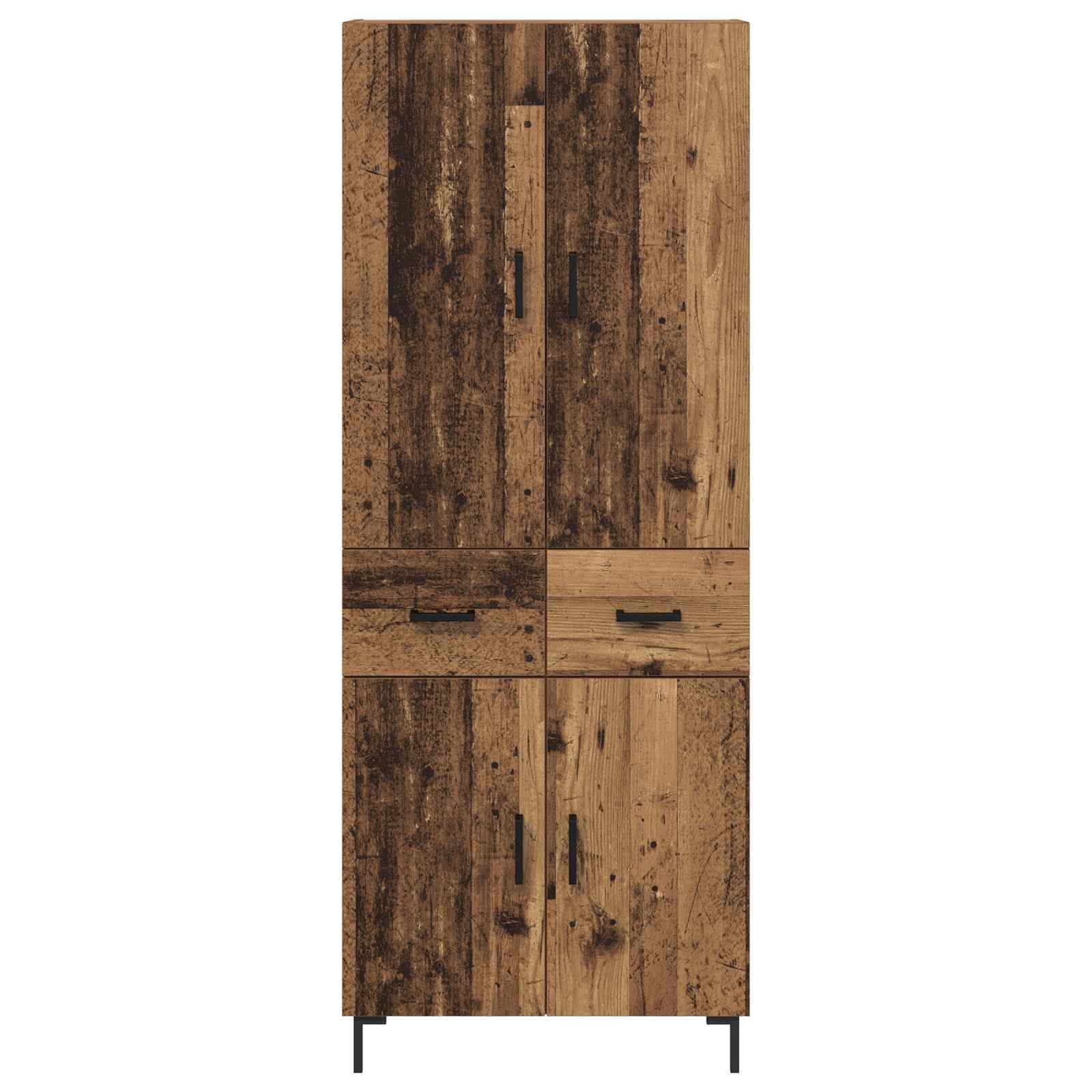 Highboard Betongrau 69,5x34x180 cm Holzwerkstoff
