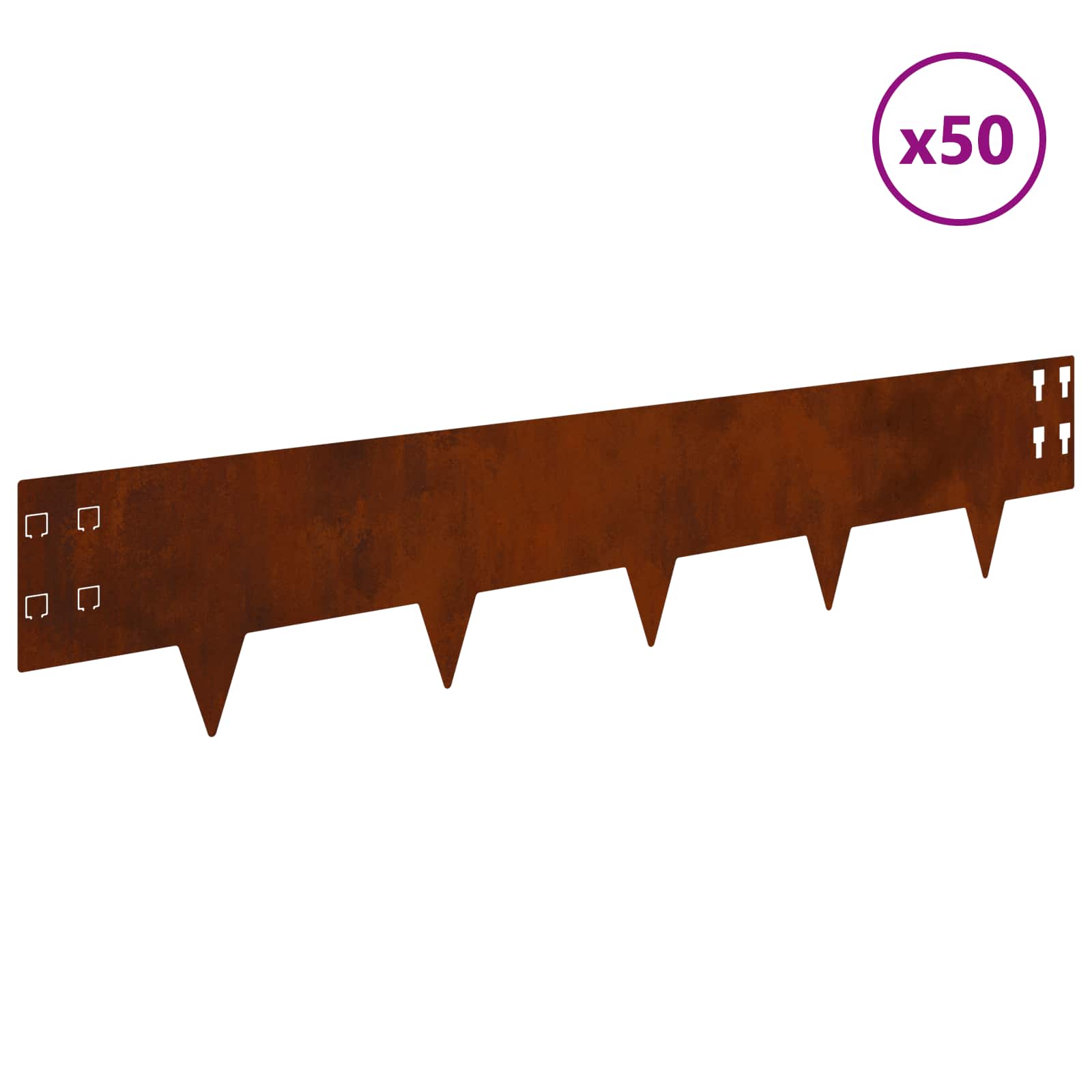 Raseneinfassung 10 pcs 100 x 12 cm Stahl Schwarz