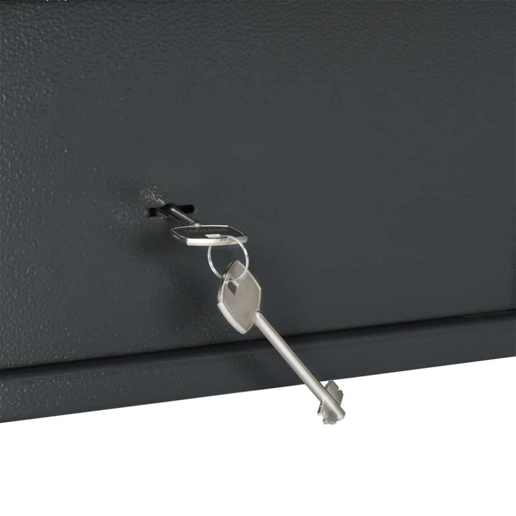 Safe Box mit Schloss Dunkelgrau 23 x 17 x 17 cm Stahl