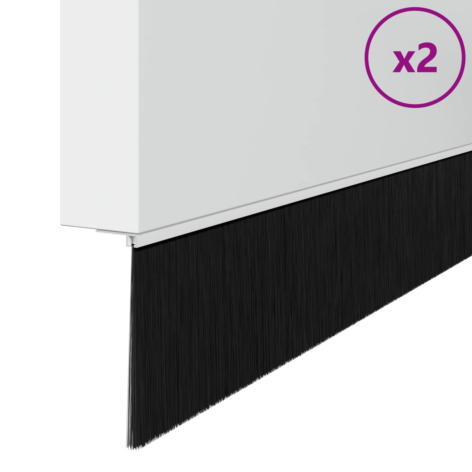 Selbstklebende Türbürstendichtungen 2 pcs Braun 100 cm