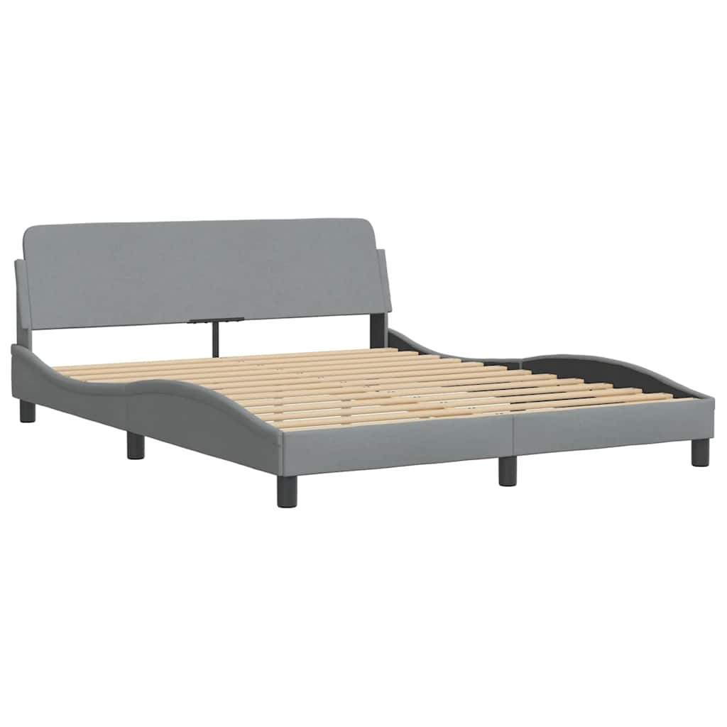 Bettgestell "Dover" Hellgrau 100x190 cm Stoff