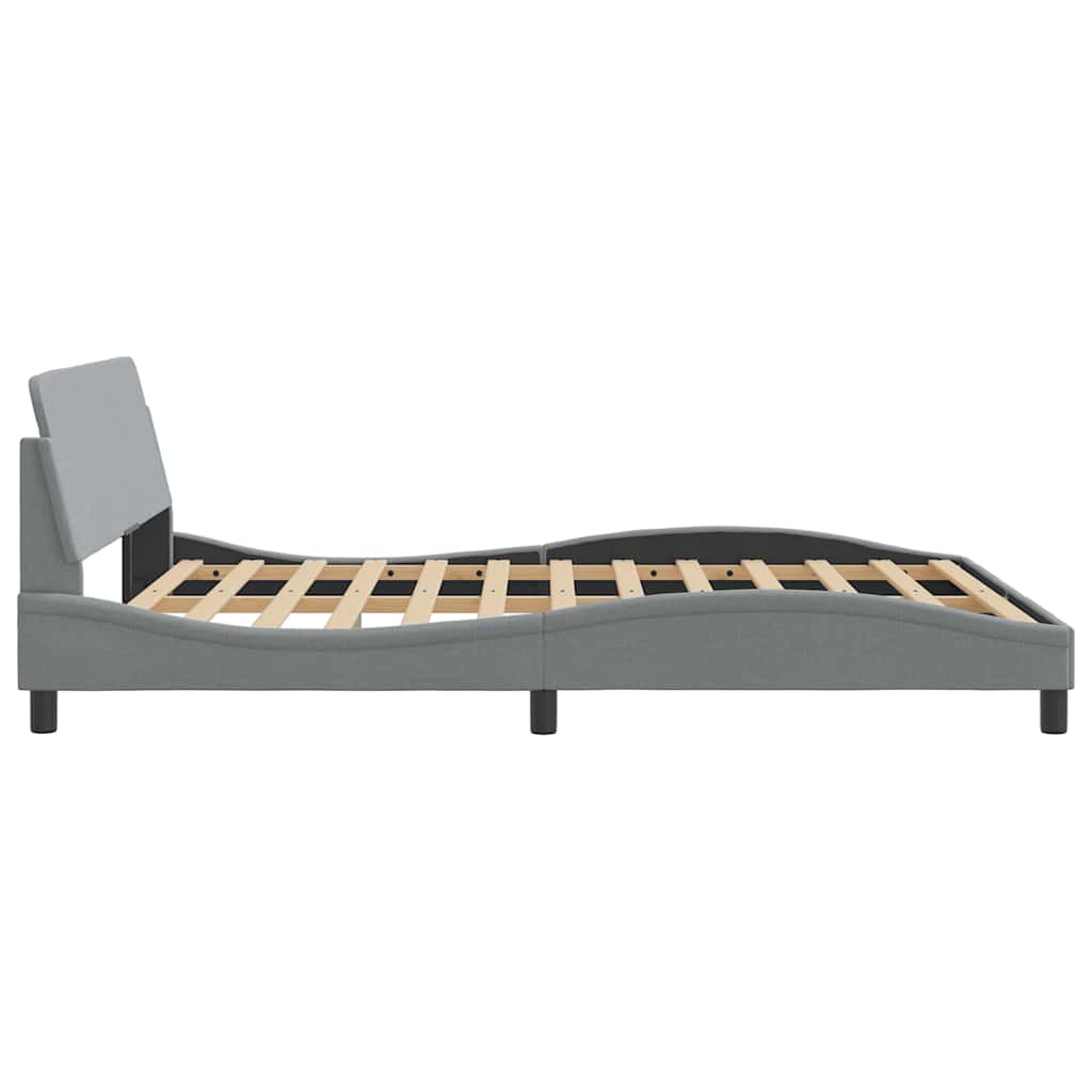 Bettgestell "Dover" Hellgrau 100x190 cm Stoff