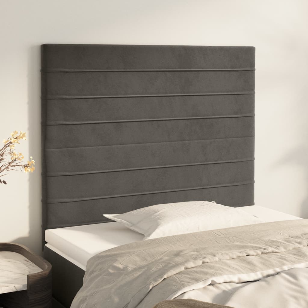 Kopfteil Hellgrau 80x5x118/128 cm Samt