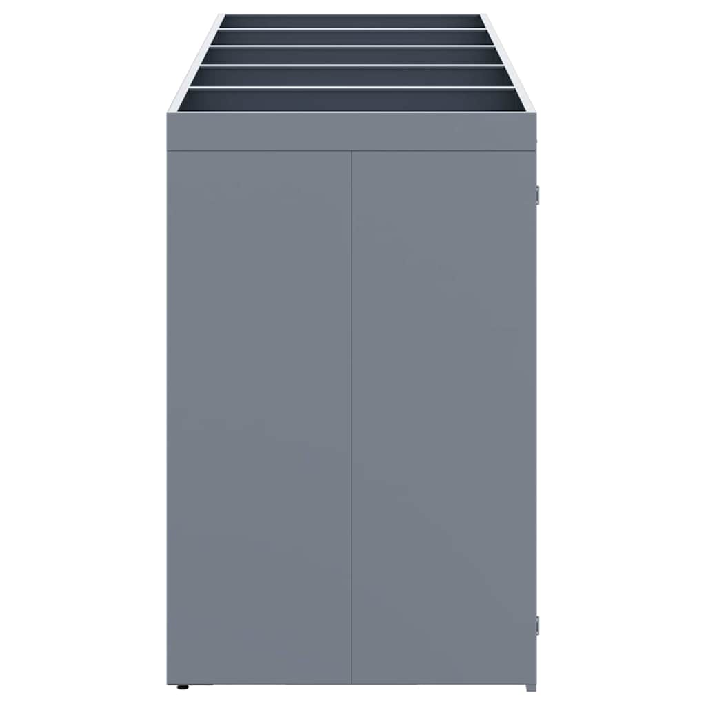 Mülltonnenbox für 2 Tonnen Schwarz 138x79x117 cm Stahl