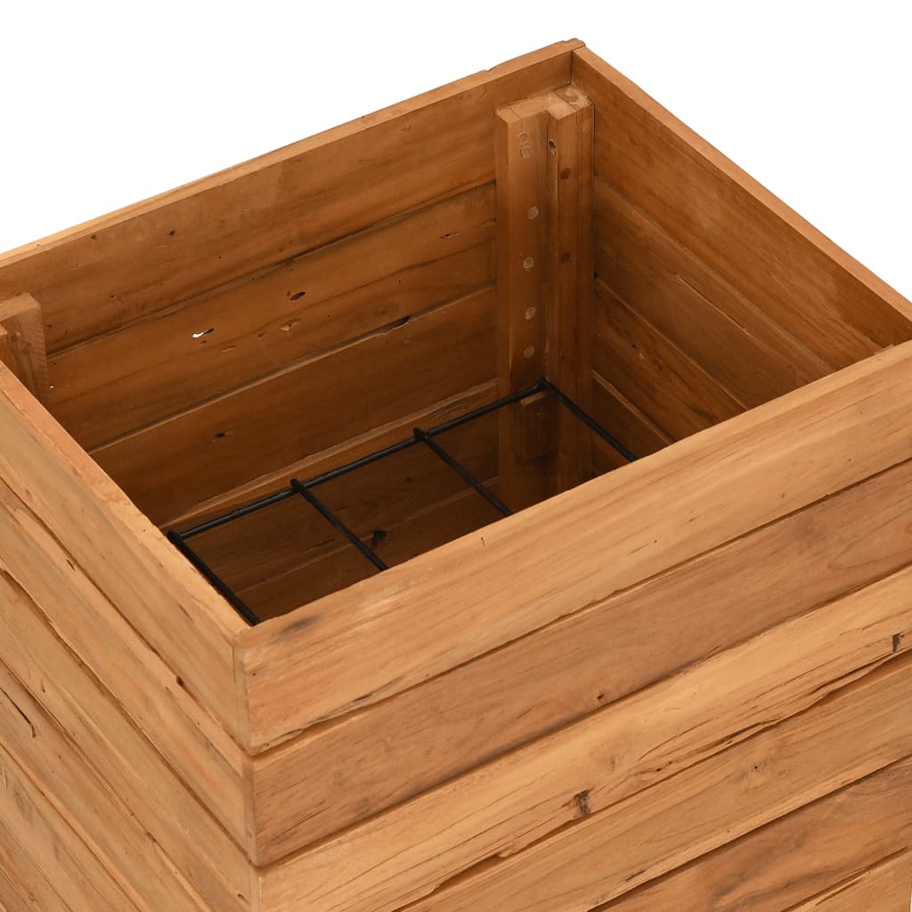 Hochbeet 100x40x72 cm Teak Altholz und Stahl