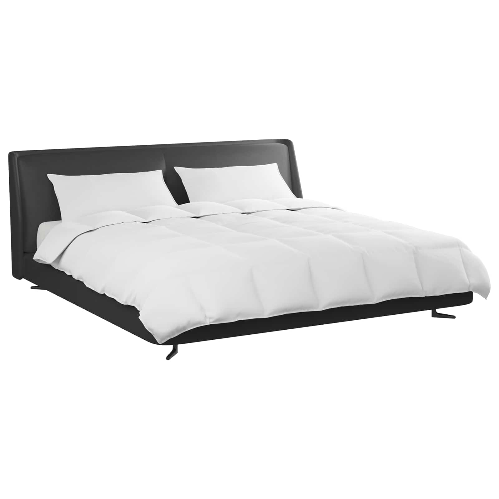 Bettdecken Set mit Kissen 3 pcs Weiß Daunenfeder