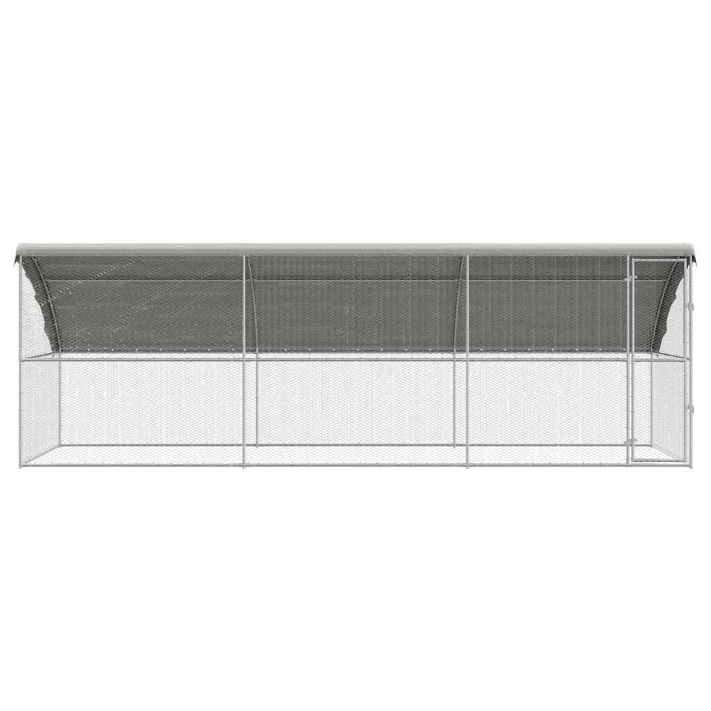 Hühnerkäfig 2 pcs Silber 400 x 200 x 200 cm Verzinkter Stahl