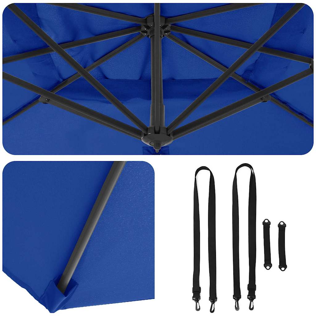 Sonnenschirm Sand 351 x 250 x 260 cm Polyester und Aluminium