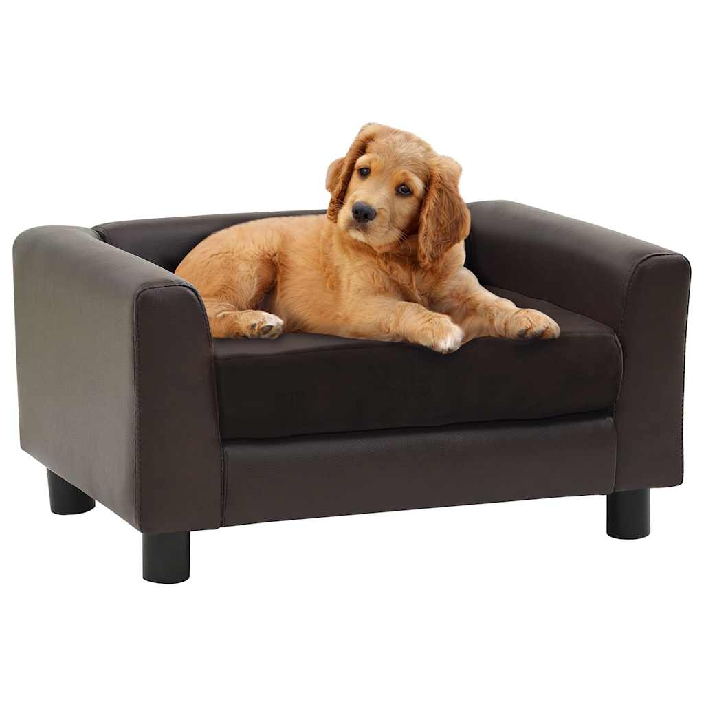 Hundesofa Schwarz 60x43x30 cm Plüsch und Kunstleder