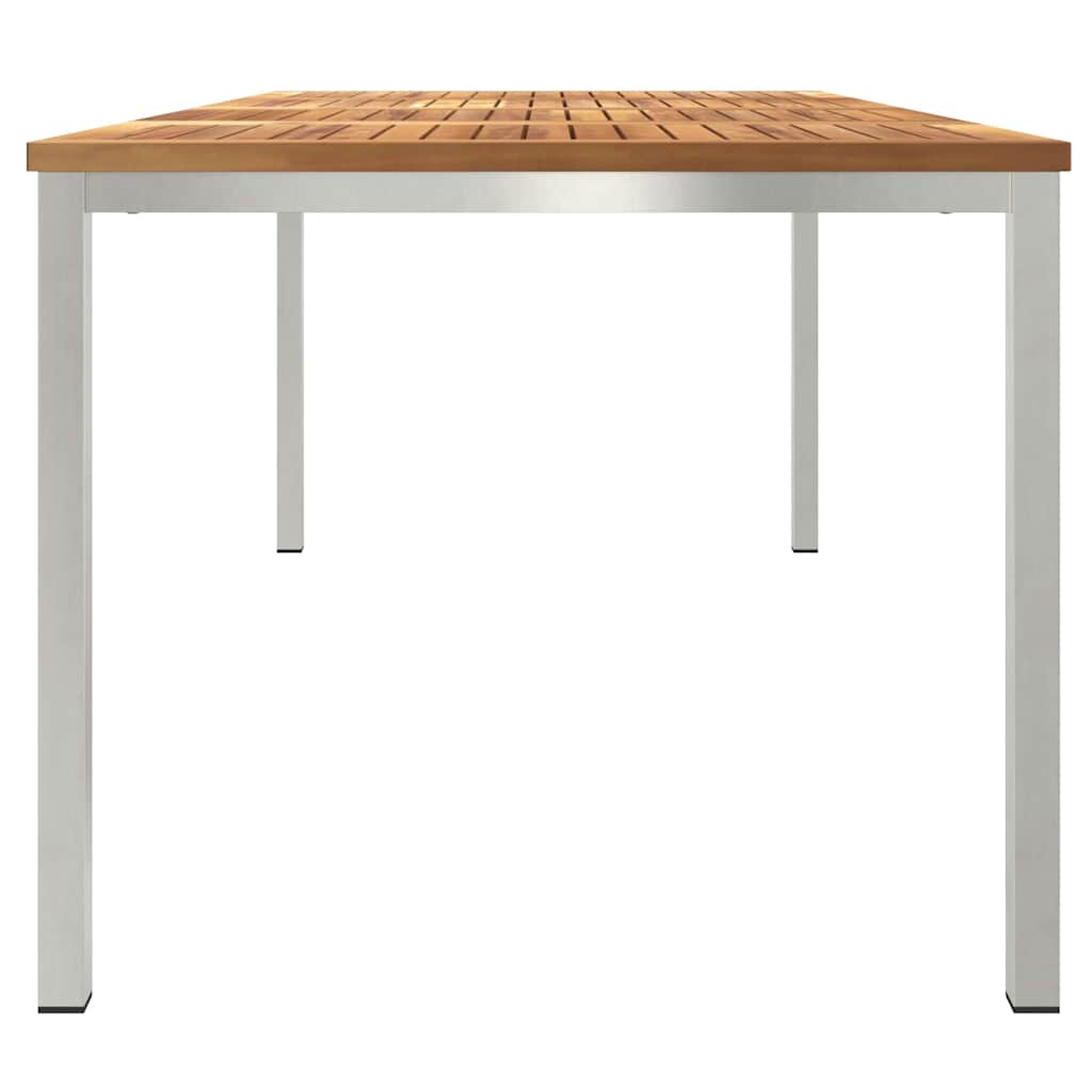 Esstisch 90x90x75 cm Massives Akazienholz und Edelstahl