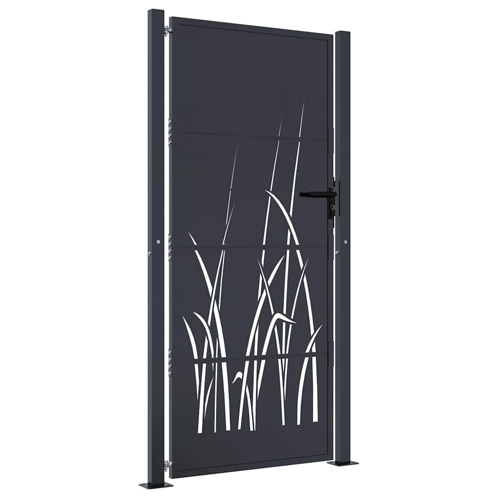 Gartentor Anthrazit 100x75 cm Stahl Gras-Design