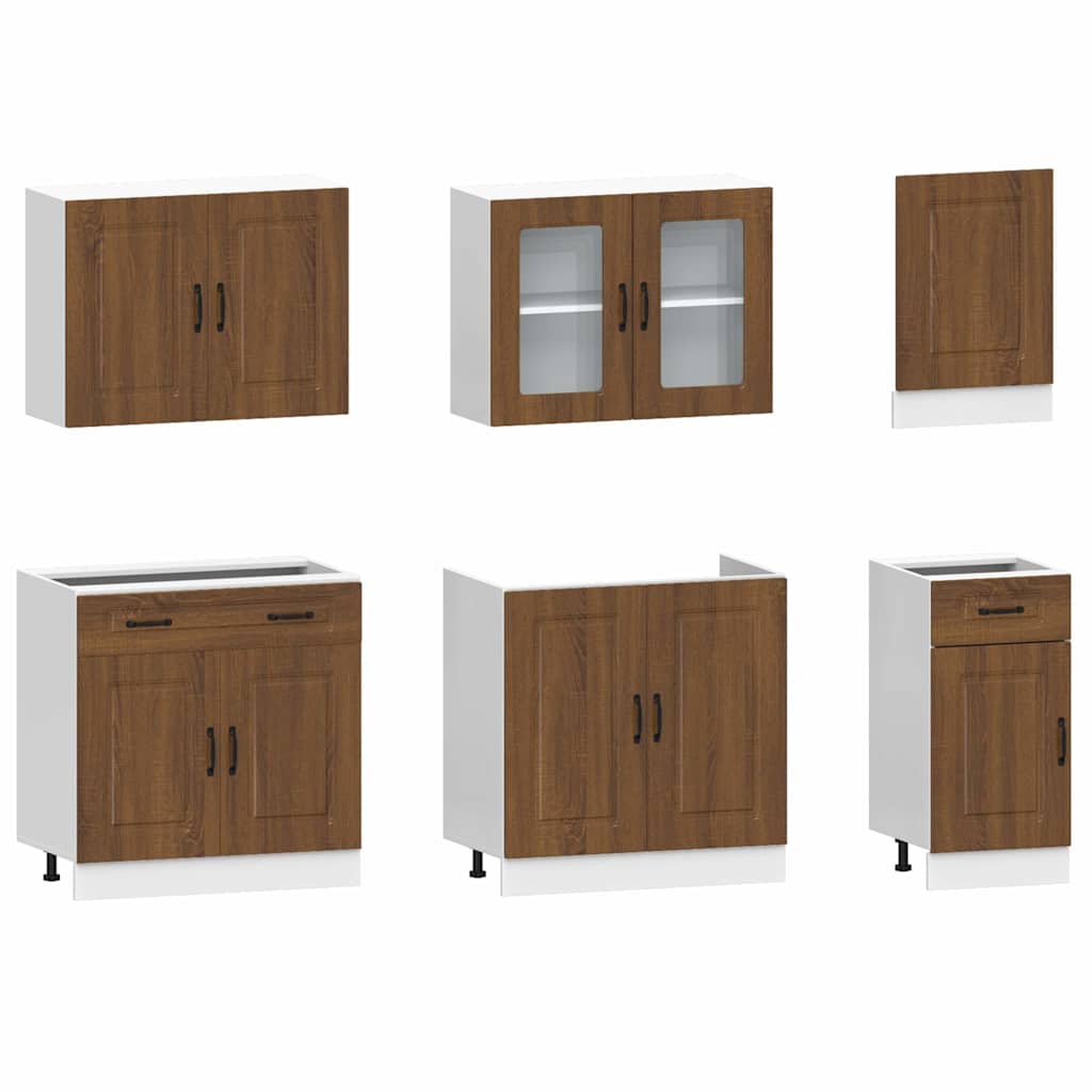 7-tlg. Küchenschrank-Set Kalmar Weiß Holzwerkstoff