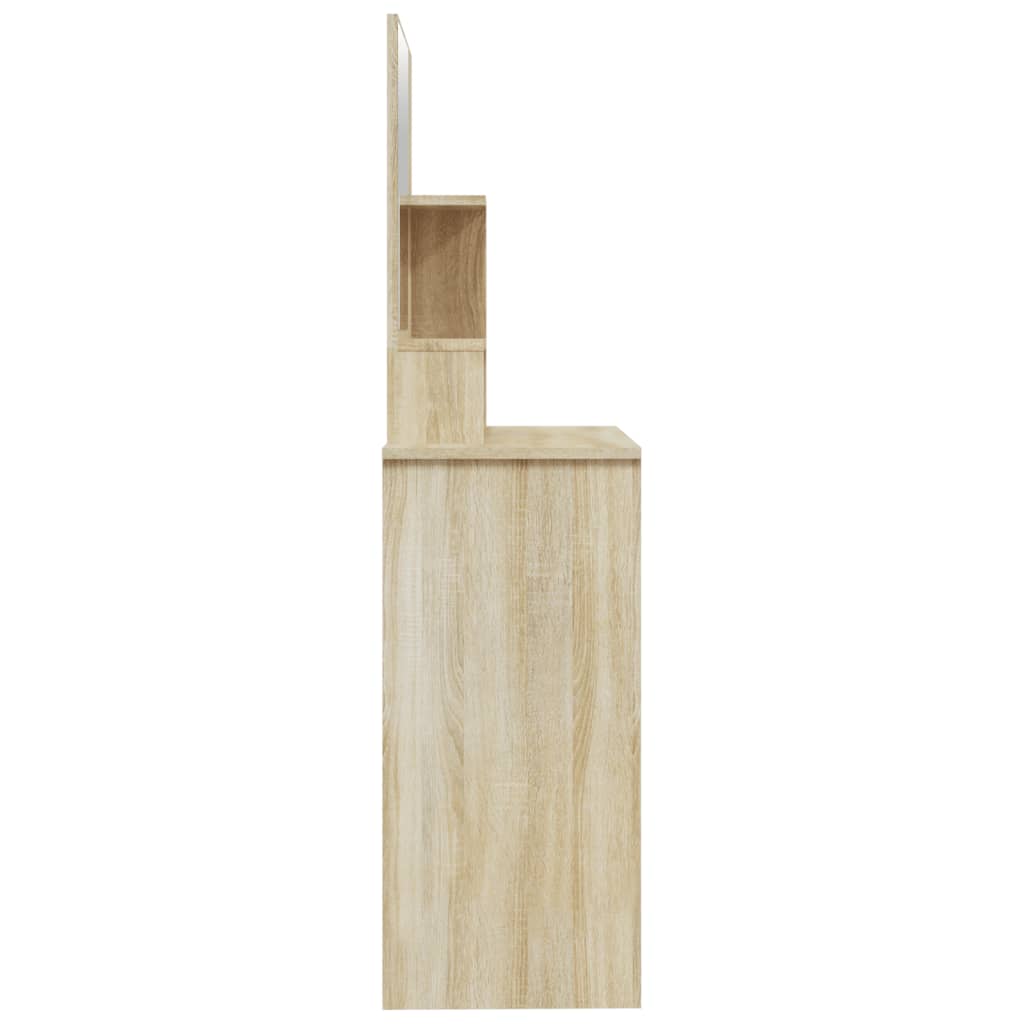 Schminktisch mit Spiegel Weiß 86,5x35x136 cm