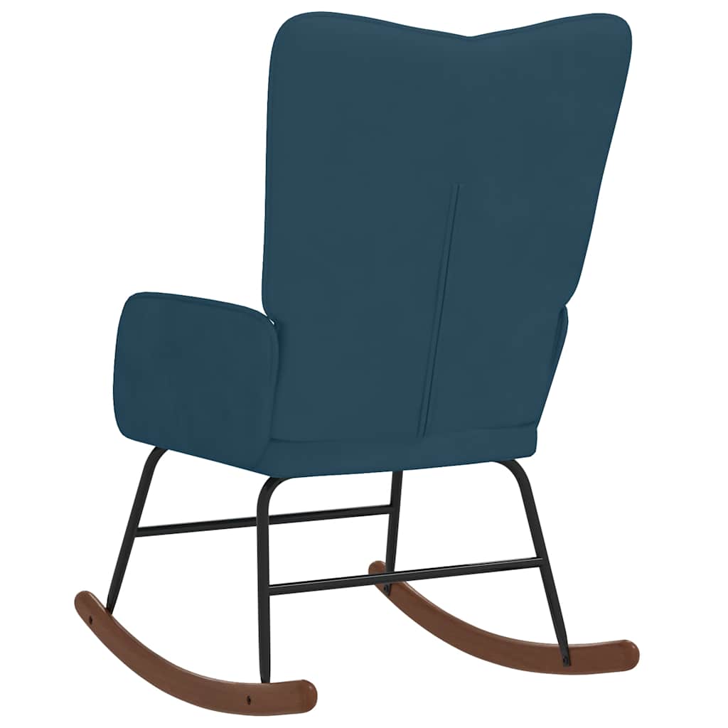 Schaukelstuhl mit Hocker Samt Dunkelgrün