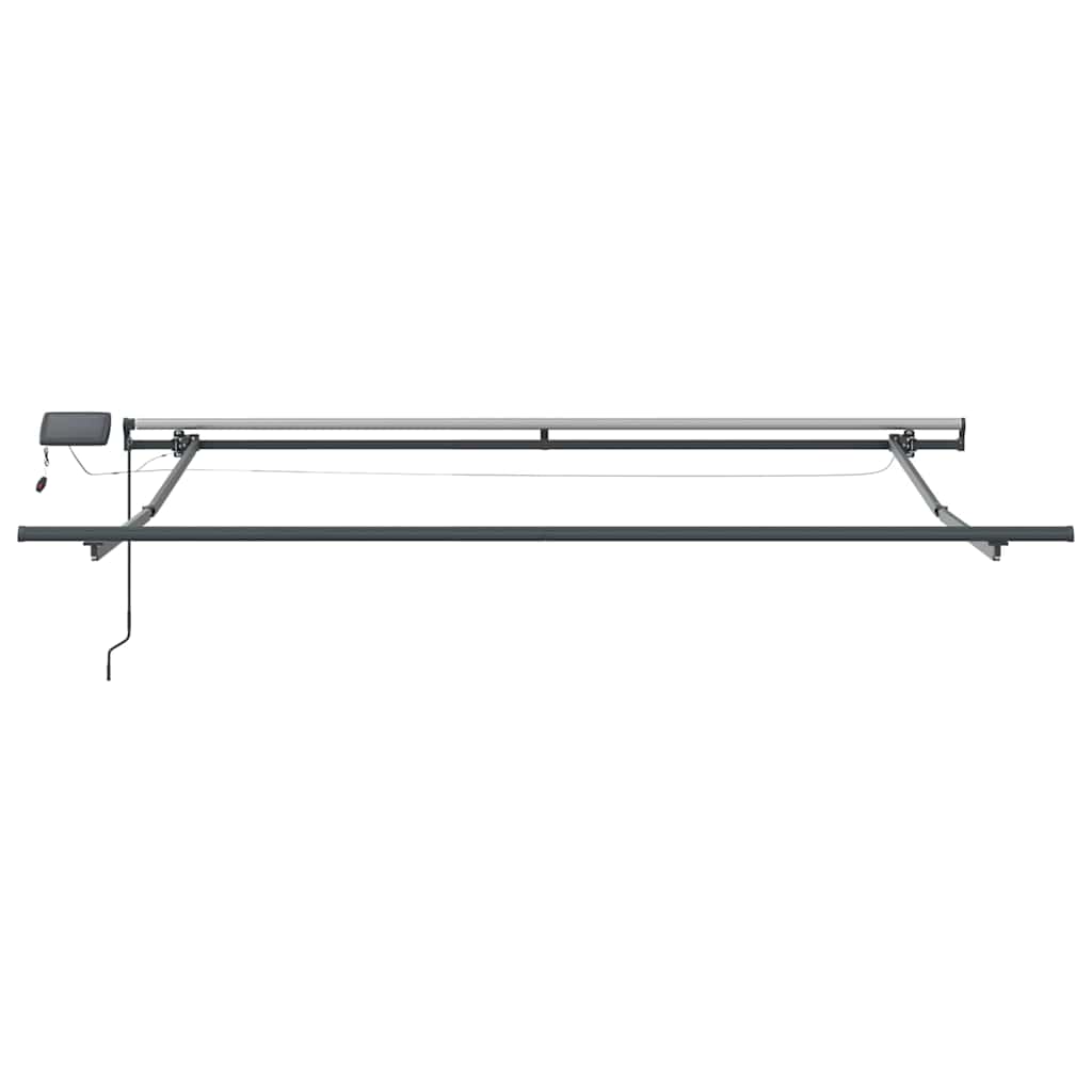 Markise Manuell Einziehbar mit LED 300x250 cm Blau und Weiß