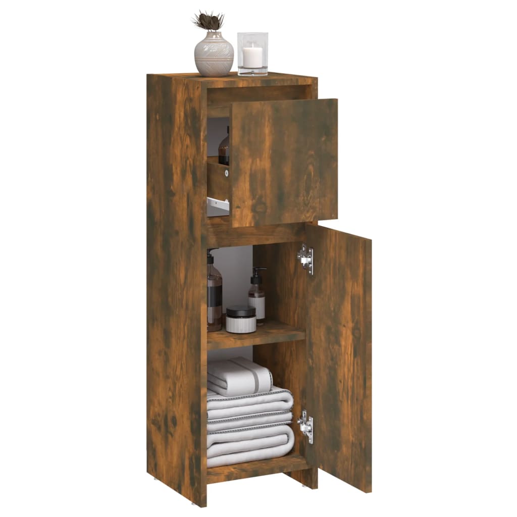 Badezimmerschrank Weiß 30x30x95 cm Holzwerkstoff