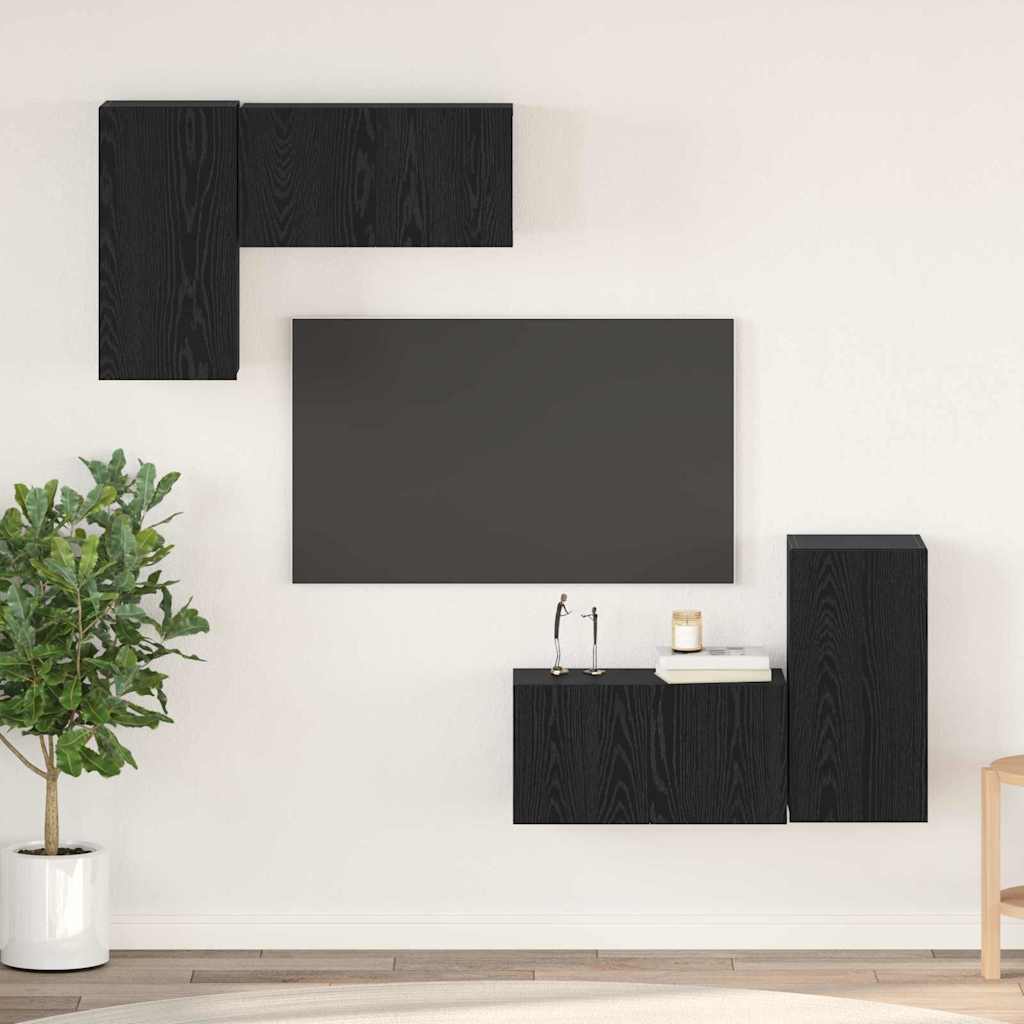 4-tlg. TV-Schrank-Set Weiß Holzwerkstoff